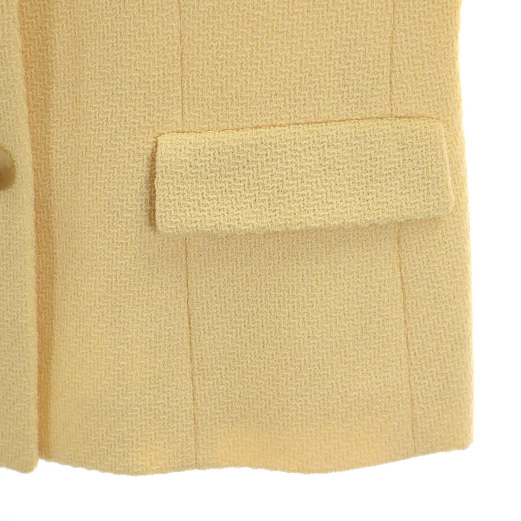 Aquascutum Wool Blend Made In Japan Skirt Suit Setup 9 Yellow Women Used