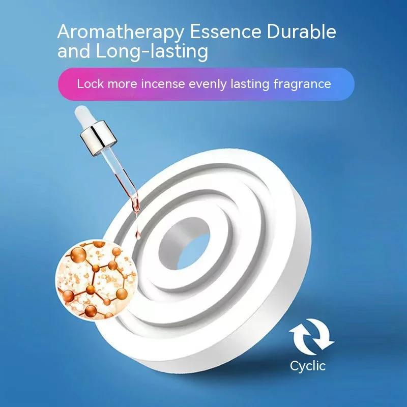 Solar Car Air Freshener Car Perfume Suspension Rotating Car Solid Perfume Aromatherapy ABS Double Ring Car Decoration