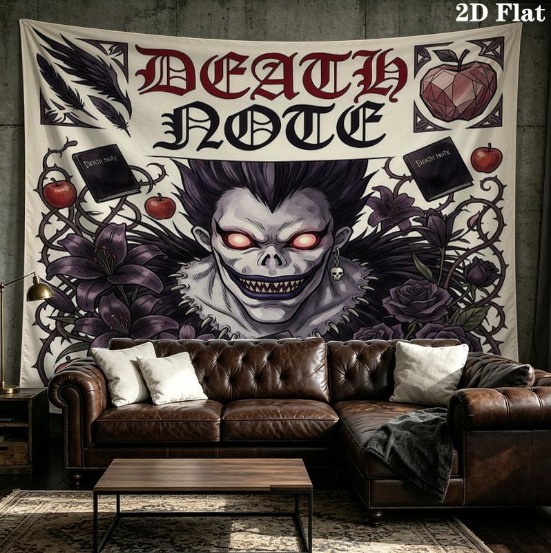 Arazzo da Parete Death Note Appeso Estetico Coperta in Tessuto Stampato Arazzi Decorativi per Camera da Letto Soggiorno Decorazioni per la Casa