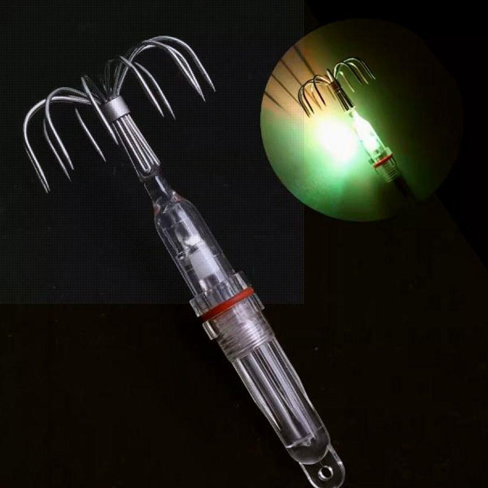 Diamond Shape Fishing Flash Lamp Bass Spoon Fishing Squid Hook Hot LED Lure Light with Hook