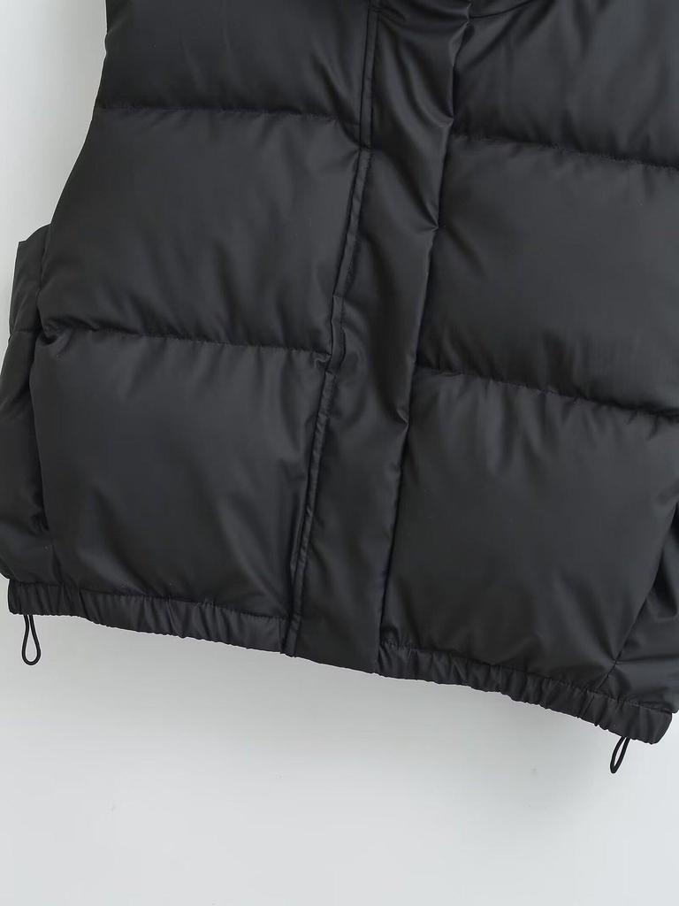 2024 Autumn/Winter Women's Stand-Up Collar Cotton Vest