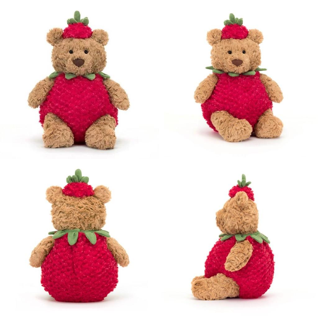 Orso Bartolomeo Peluche Fragola Con Imbottitura in Cotone PP Per Bambini e Collezionisti