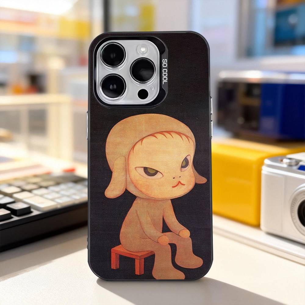 Y-Yoshitomos Art N-Nara Cute Phone Case For iPhone 17,16,15,14,13,12,11,Pro,XS,Max,Plus,Mini,SE4,E IMD Matte Black