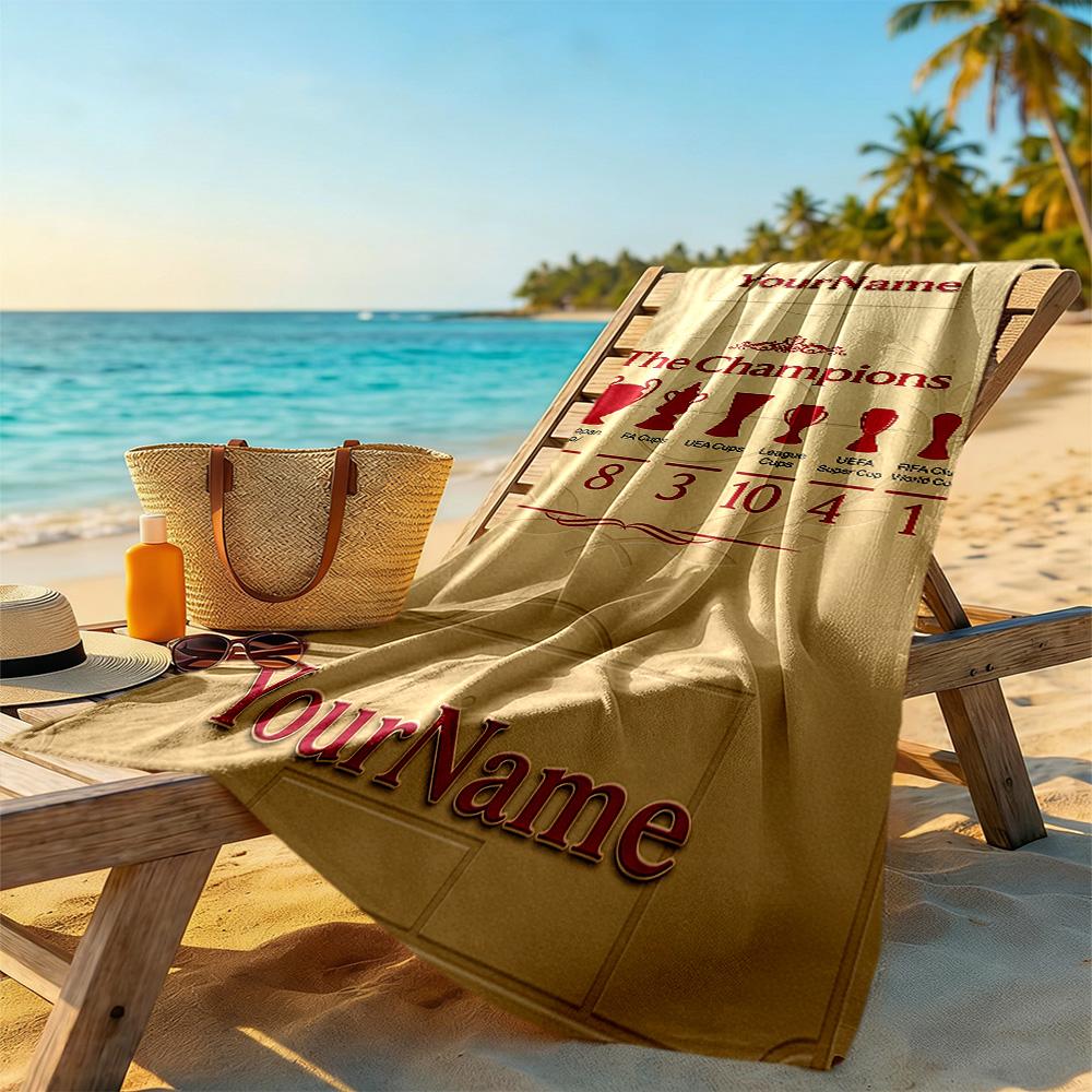 Liverpool Personalisierbares Namens-Strandtuch Weich Langlebig Schnelltrocknend Geeignet für Schwimmen Fitnessstudio Camping Yoga Urlaub