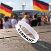 Soccer Silicone Bracelet, National Flags Adjustable Wristbands with Snap Buckle for Sports Events, Soccer Party Supplies
