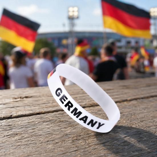 Soccer Silicone Bracelet, National Flags Adjustable Wristbands with Snap Buckle for Sports Events, Soccer Party Supplies