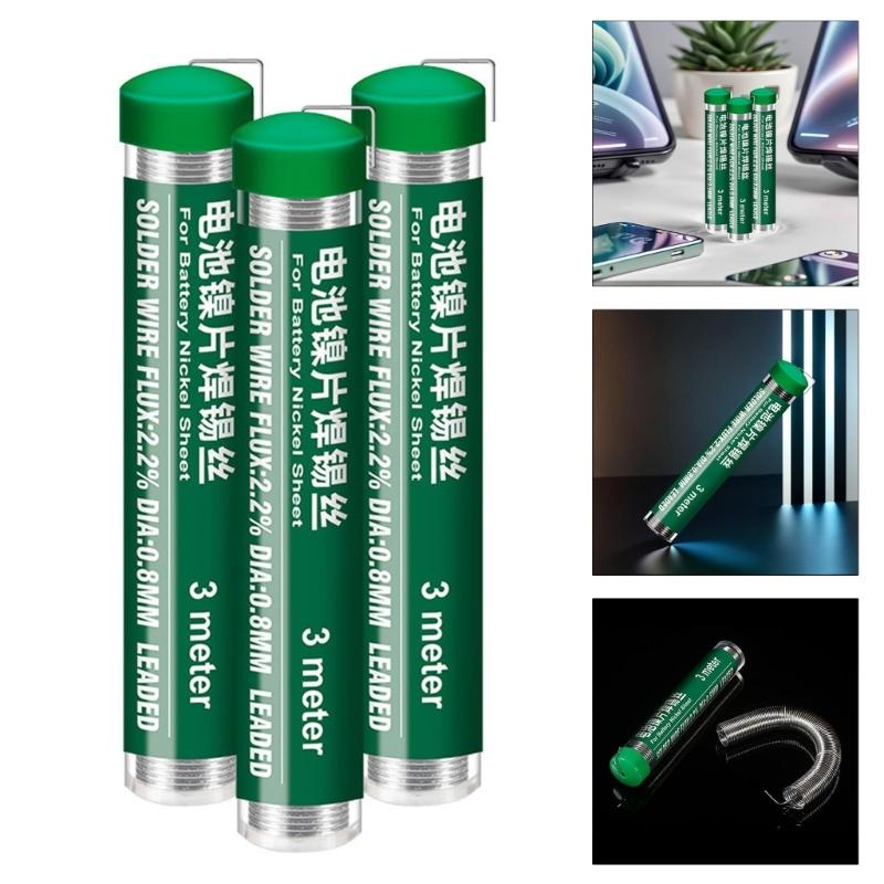 3Pcs Soldering Wire for Battery Metal Board Welding Super Solder Paste Line Seal Roll Electronics Project