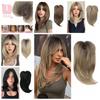 Topper Capelli Strati Lisci con Frangia Ombré Naturale Topper Parrucche per Donne