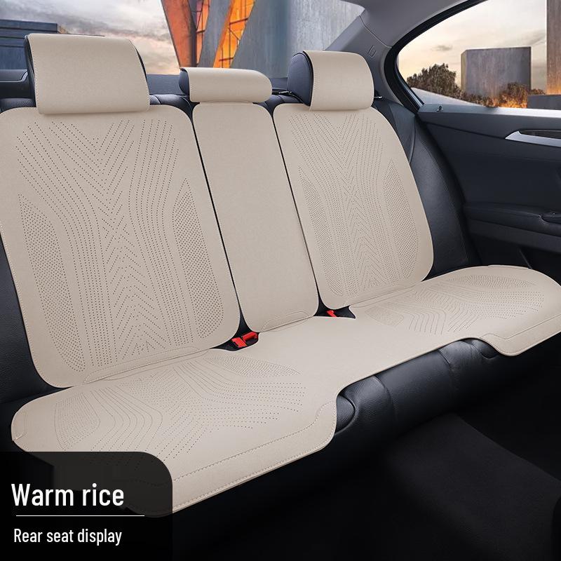 Universal Semi-Surround Suede Car Seat Cushion - All Seasons, Summer Cool, Small Waist Design 2025