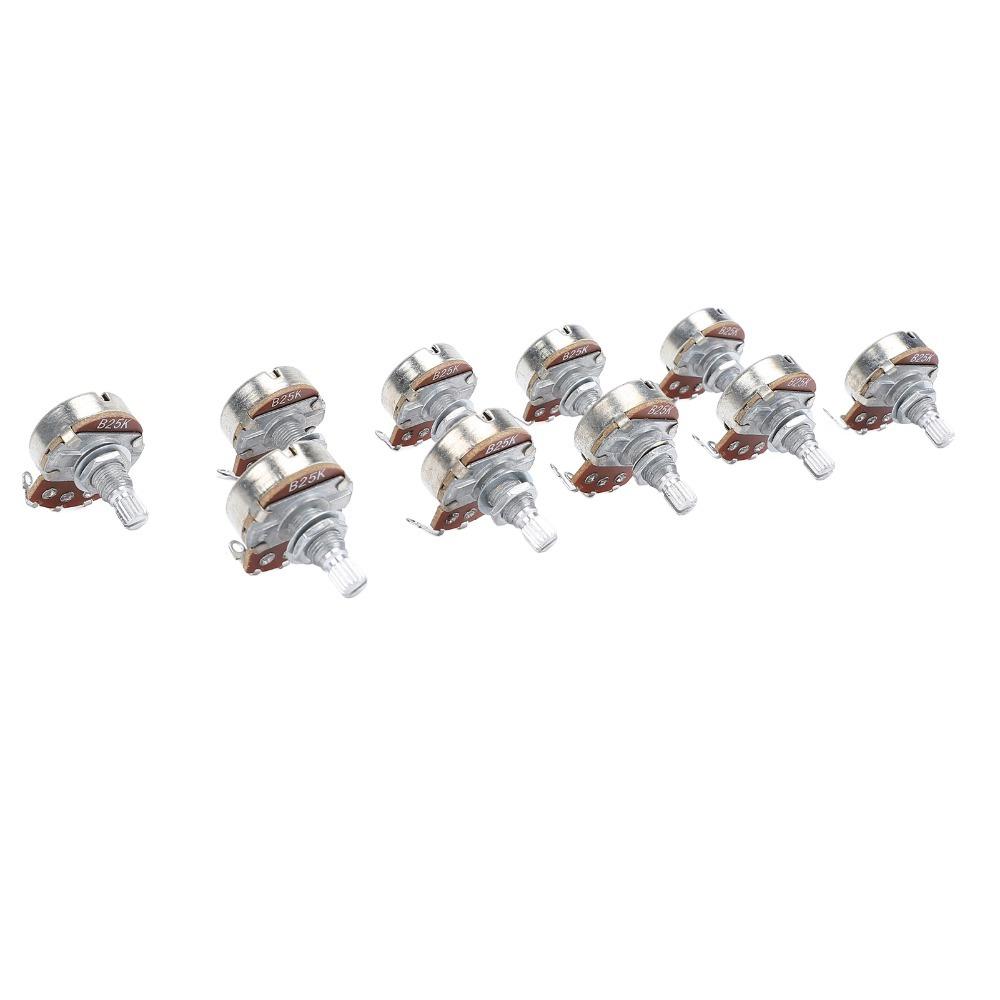 18mm Shaft Bass Guitar Pots Metal Audio Taper Potentiometers Electric Bass Guitar