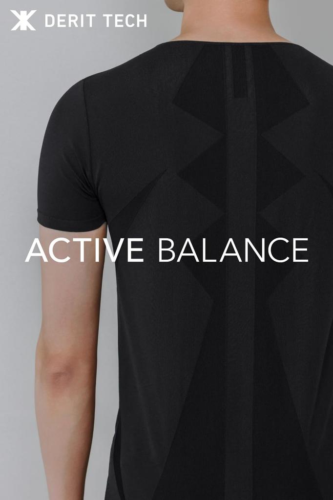 DERIT TECH Recovery Wear Black Short Sleeve Shirt with Cool Neck Men's (L)