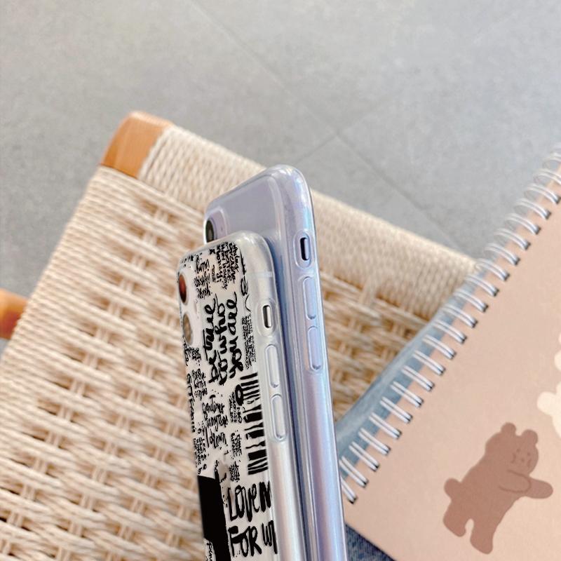 Graffiti Expression Case For iPhone Samsung A55 M34 S24 Xiaomi Redmi 13 Pro 14 Huawei Honor Shockproof Phone Bumper TPU Anti-Scratch Clear Back Cover