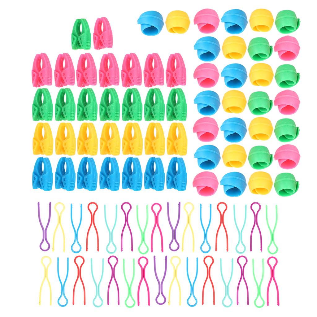 90Pcs Bobbin Thread Buddies Silicone Clamps Fixing Clips Plastic Sewing Supplies