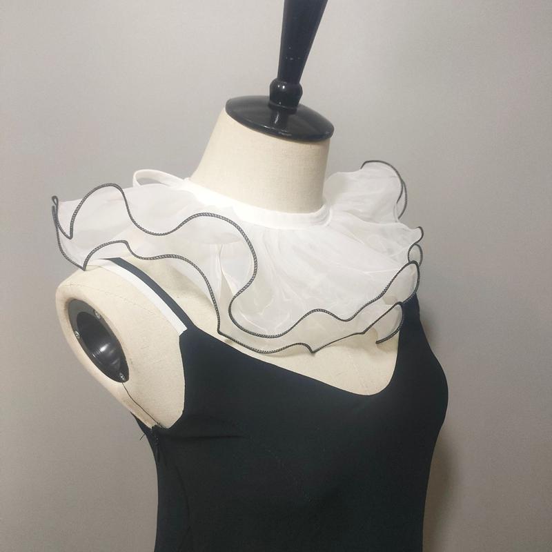 Double Layered Shawl Fake Collar Clown Performance Detachable Ruffle Neckwear Sweater Dress Faux Collar Accessories