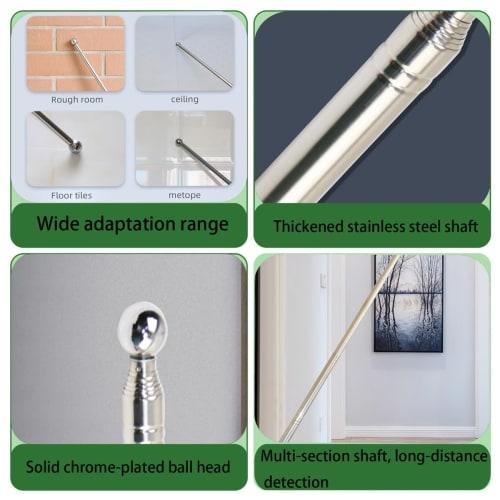 Yavoluy Telescopic Hammer, 100cm Long, for Tapping and Diagnostics, with Strap, for Detecting Subfloor, Concrete, and Tile.