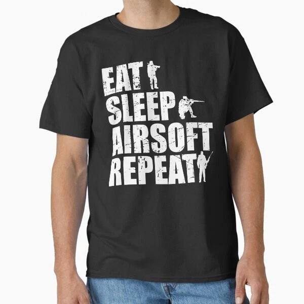 Eat Sleep Airsoft Repeat Classic Tshirt Made In Usaaus Tshirt S2xl S
