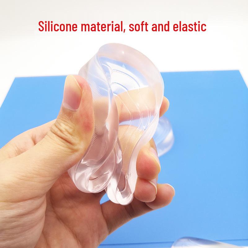Unisex Silicone Heel Pads: Invisible U-Shaped Height Boost, Shock-Absorbing Gel Sports Insoles