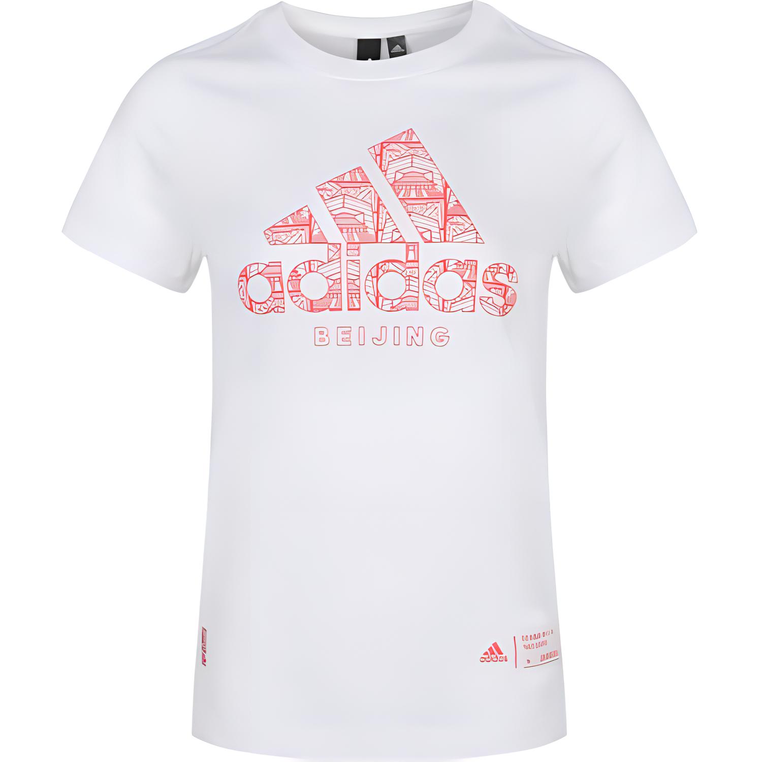 

Adidas Essentials Loose Fit Cotton Logo Graphic Short Sleeve T-Shirt Women White DY8731 M