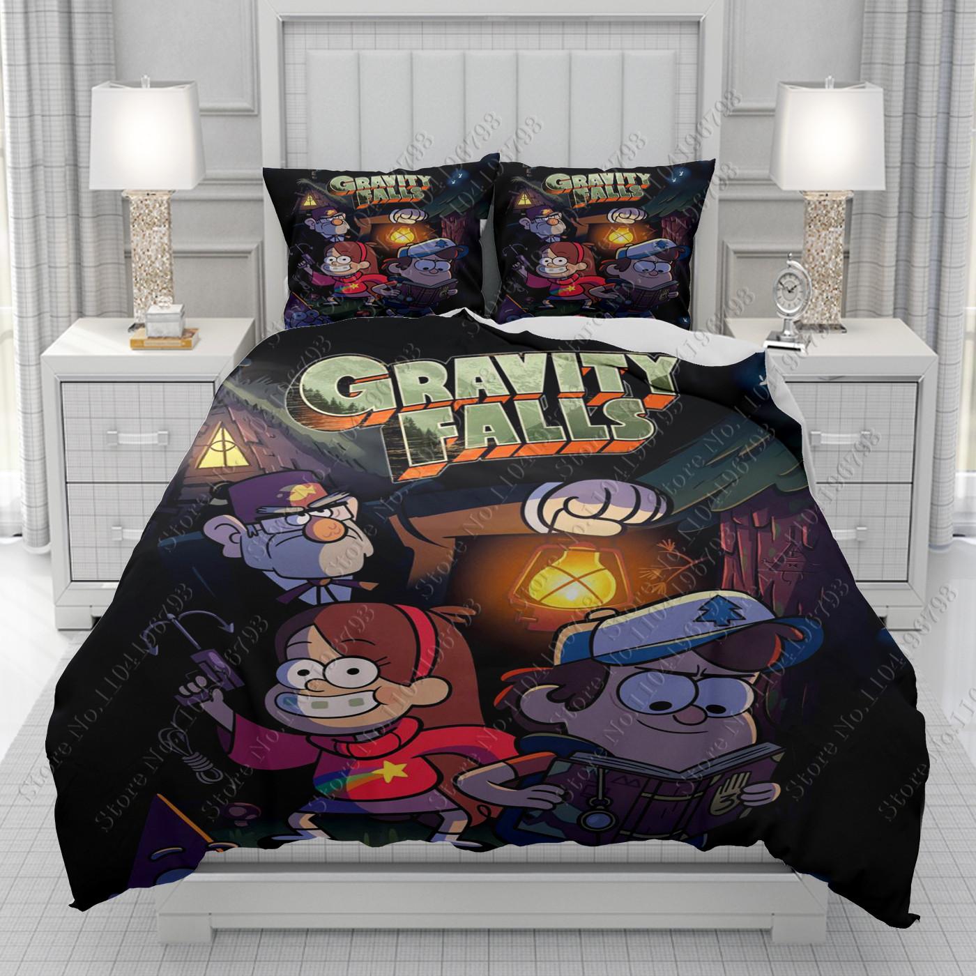 Gravity Falls 3D Duvet Cover men women/Children KID Printing One Piece cartoon Bedding Set  Comforter Bed Soft