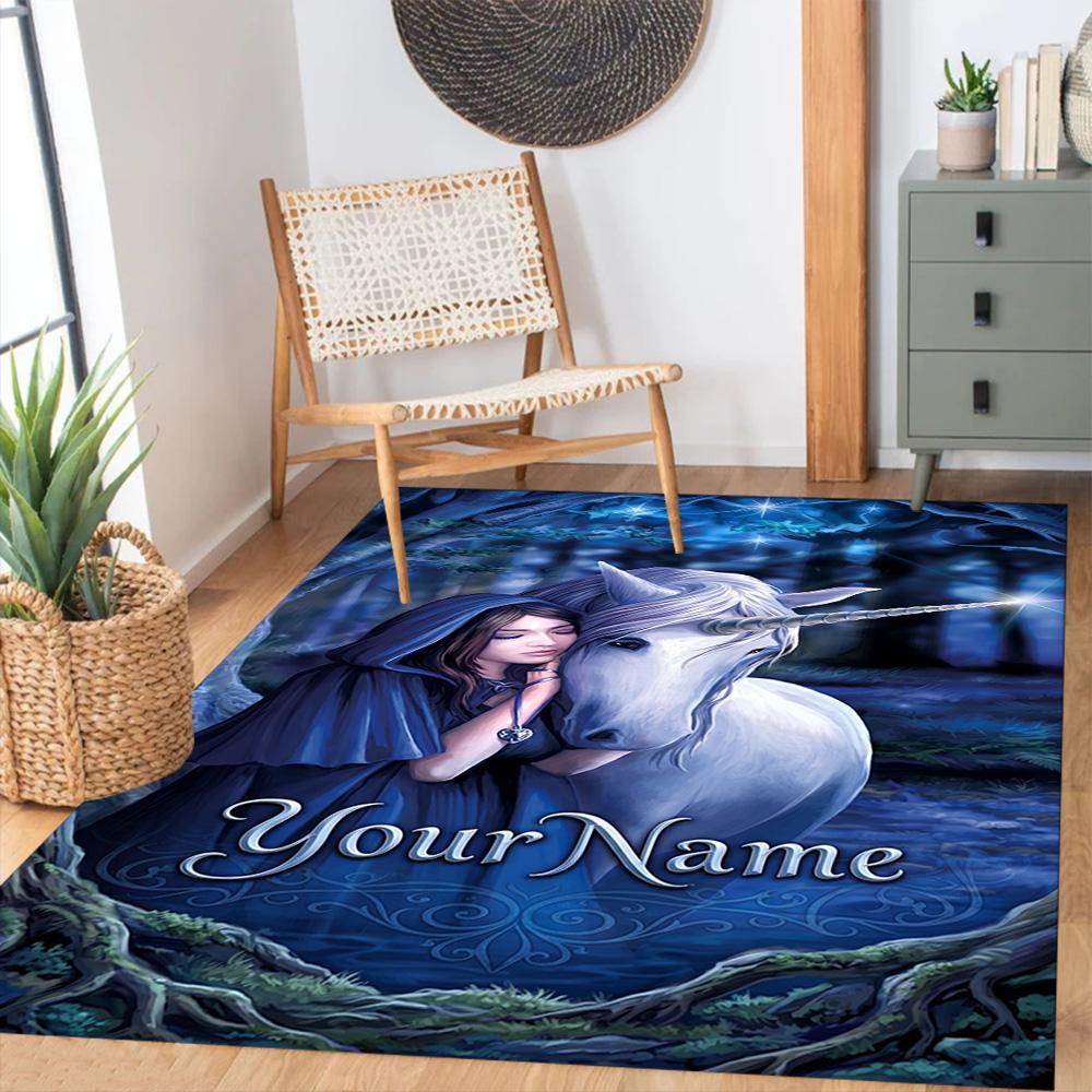 Gothic Illustrations Customizable Name Carpet Design for Dormitory Playrooms Outdoor Entryway Anti-slip Rug Decorate Offices