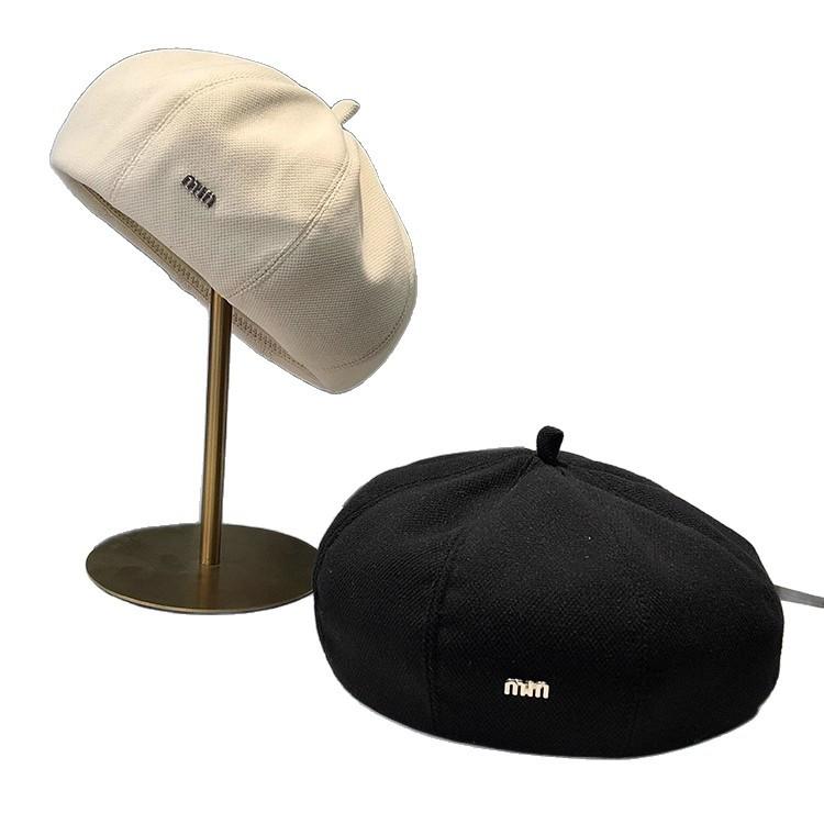 Beret Autumn Women's Korean Style Pumpkin Hat Simple Adjustable Fashion Retro Versatile Three Dimensional Painter Hat