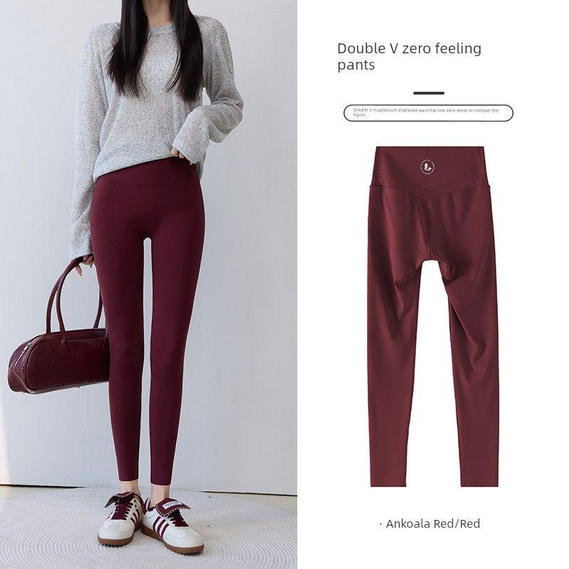 

Тонкие брюки-акула Весна/Лето Новые Леггинсы без провисания женские Верхняя одежда VV Высокая талия Фитнес Йога Брюки Брюки Барби Ankra Retro Red M