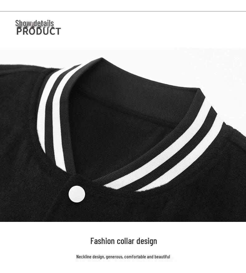 Men's Trendy Embroidered Baseball Jacket - Casual Spring/Autumn Wear