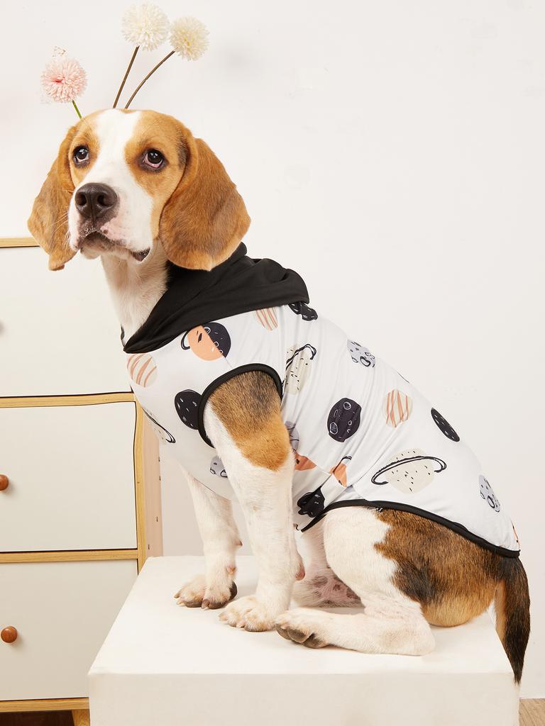 Pet Dog Hoodie, Cute Cosmic Planet Patterns Fashion Hooded Design, Soft & Breathable, Trendy Pet Apparel, Perfect for Puppy Cats