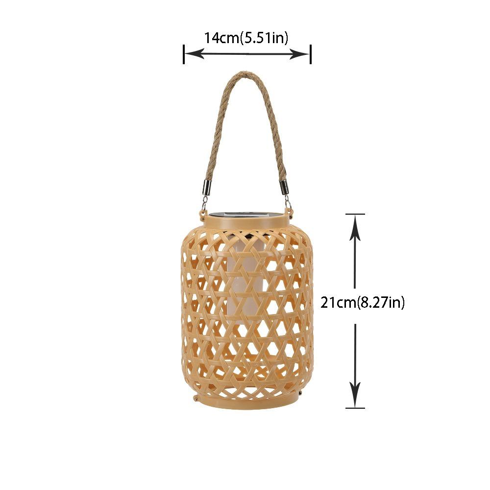Waterproof Rattan Solar Lanterns Soft Light Elegant Design Solar Bulb Lights Bamboo Weaving Rechargeable LED Solar Lantern