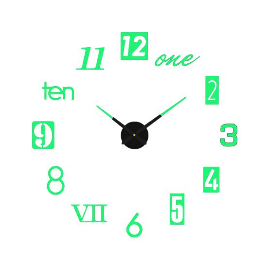 DIY Luminous Wall Clock Silent Movement Easy-to-read Decorative Modern Wall Clock for Living Room Bedroom