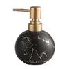 Gold Soap Dispenser For Bathroom Or Kitchen, Cute Marble Round Ceramic Lotion Bottle, Rust-free Pump - RiRi
