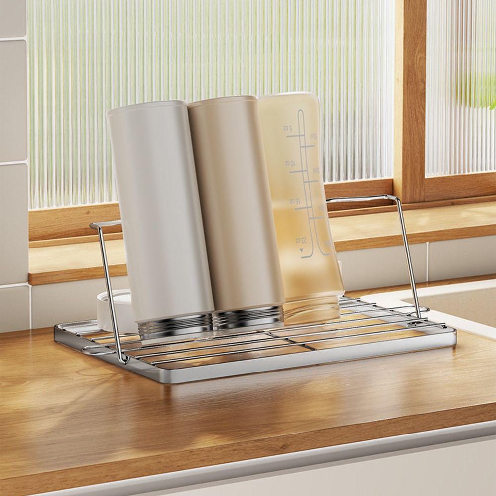 Creative Tumbler Drying Rack Adjustable Utensil Drainer Rack Dish Drying Rack  Kitchen Use