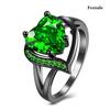 Fashion Couple Rings Romantic Women Heart Red Rhinestones Zircon Ring Fashion Men Stainless Steel Rings Wedding Party Jewelry