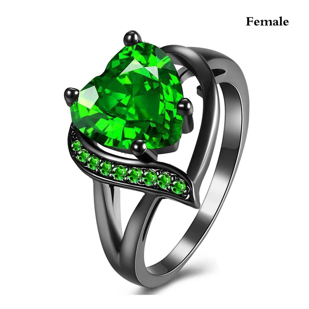 Fashion Couple Rings Romantic Women Heart Red Rhinestones Zircon Ring Fashion Men Stainless Steel Rings Wedding Party Jewelry