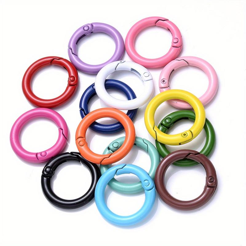 5PC Creative 20MM Fargerike Malt Spring Ring Nøkkelring Åpen Spring Spenne Bok Ring Connection Card Ring DIY smykketilbehør