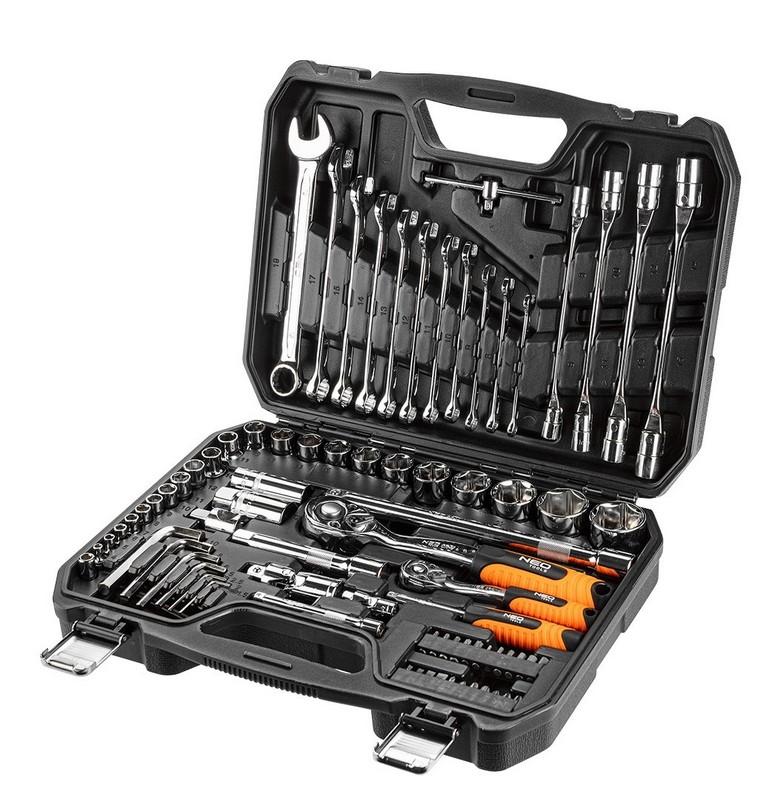 Steckschlüsselsatz 1/4'',1/2'' 77 Teile Crv - T N08-915