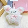 Blushing Bunny Plush Keychain - Adorable Rabbit Pendant and Puppy Doll Ornament.