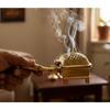 Brass Incense Burner Dhoop Dani Stand with Handle- 15 Cms(Square)