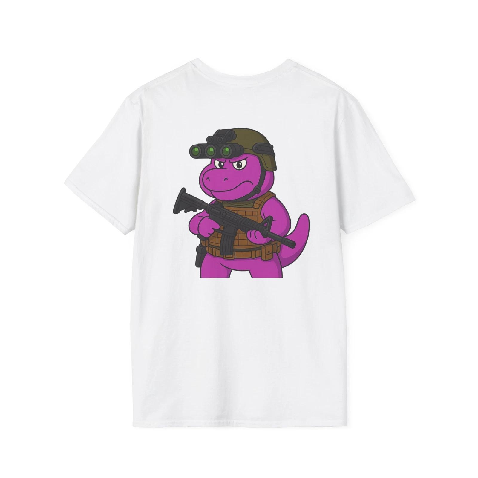 T-Shirt Dino Battle ready tactical military Funny Humor Emo Vintage Unisex L