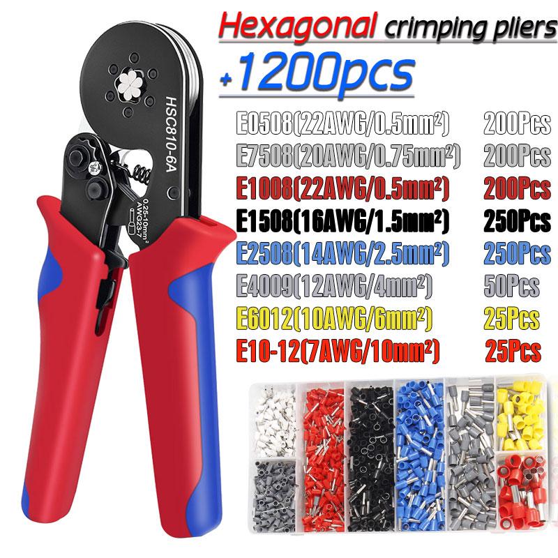 Ferrulenhülsen Terminal Crimpwerkzeuge Mini Elektrische Zange HSC8 6-4/10-6(0,25-10mm²) Reparaturklemme für Kabelverbindungen
