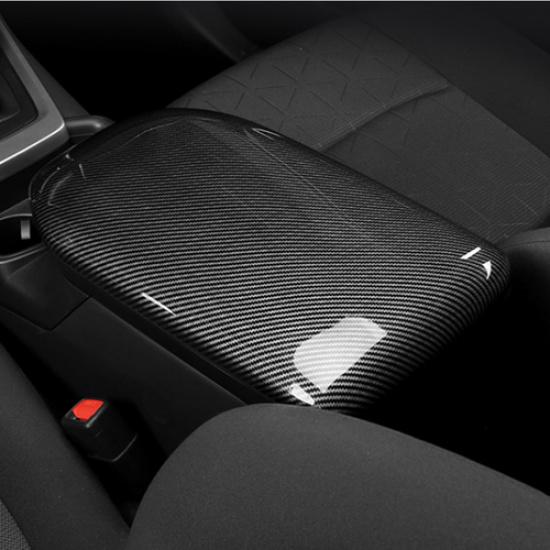 Carbon Fiber Look Central Storage Box Decor Cover For Toyota RAV4 -2025
