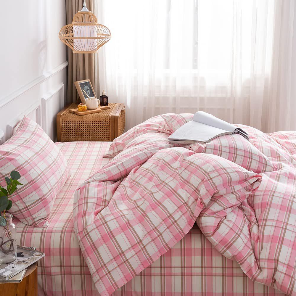 Bettwäsche dreiteilig mit einfarbigem Muster