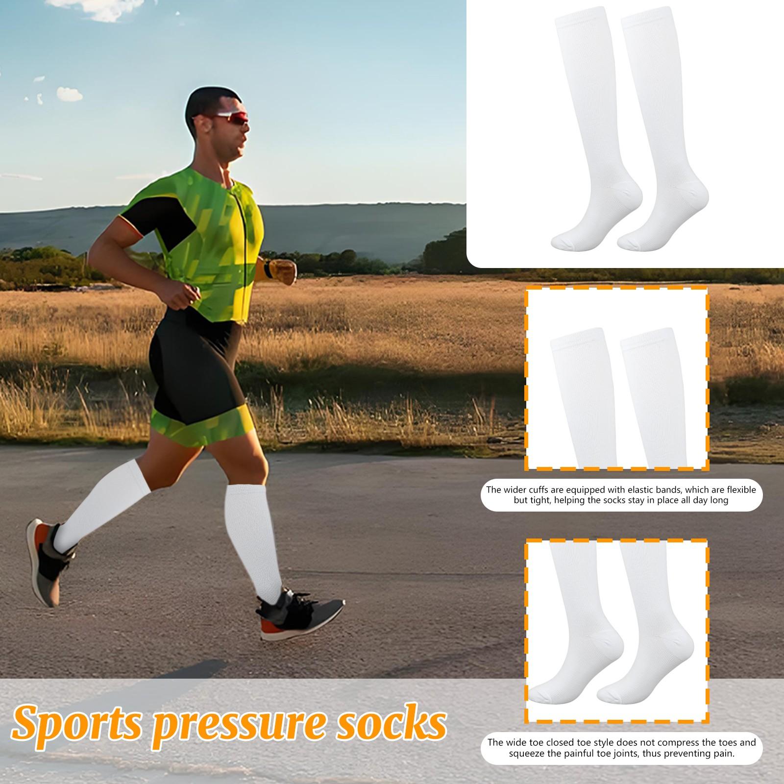 

3 пары мужских и женских спортивных компрессионных носков, подходящих для занятий фитнесом на открытом воздухе, езды на велосипеде и бега One Size