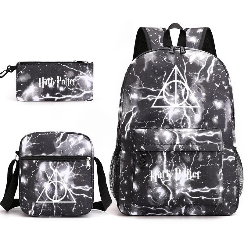 Harry Potter Academy Badge Harrypotter Backpack Student Schoolbag Shoulder Bag Pencil Case 3PCS Set