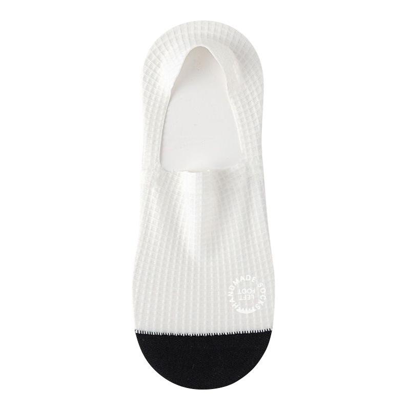 Men's Non-Slip Ice Silk Ankle Socks - Breathable, Odor-Resistant, Thin Mesh Cotton, Invisible, Solid Color, Short Summer Socks
