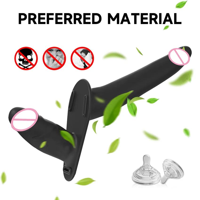 Strap On Wearable Double Penetration Cock G-Spot Dildo Panties for Lesbian Anus Vagina Massager Couples Sex Toys Adult Products