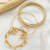 3 pieces of exaggerated and bold chain spring bracelets with multiple overlapping openings for women's bracelets
