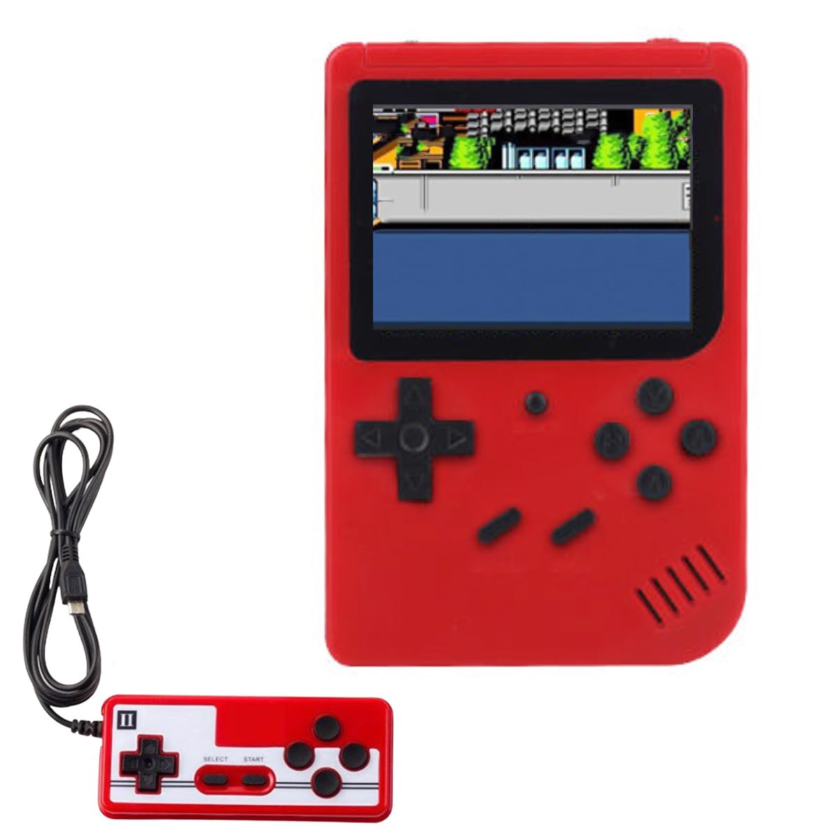 

Grigioy 400 handheld game compatible retro 400 games controller included model [Play games] Gameboy-style console, games, built-in, (red)