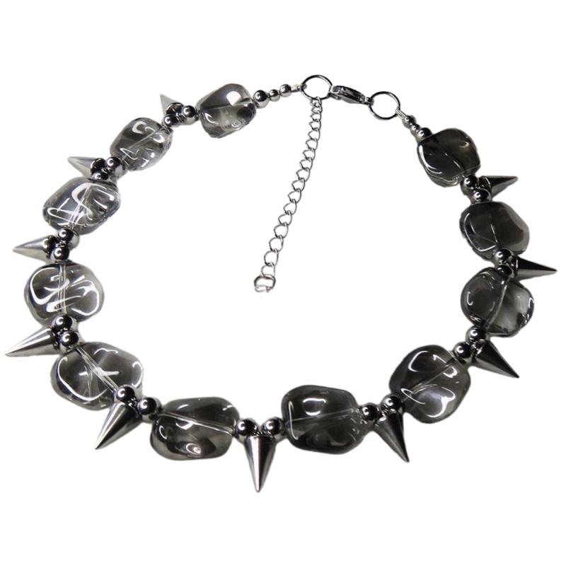 

Adjustable Necklaces Splice Spike Rivet Pendant Hip-Hop Collarbone Chains Punk Style Choker Handcrafted Accessory чёрный