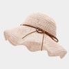 Summer Straw Hat With Wide Brim And Bow Decor For Outdoor Sun Protection